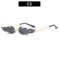 Fire Flame Sunglasses Women Men Brand Designer Trendy Rimless Sun Glasses Novelty PC Frame UV400 Shades Party Cosplay Eyewear. 
