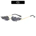 Fire Flame Sunglasses Women Men Brand Designer Trendy Rimless Sun Glasses Novelty PC Frame UV400 Shades Party Cosplay Eyewear. 
