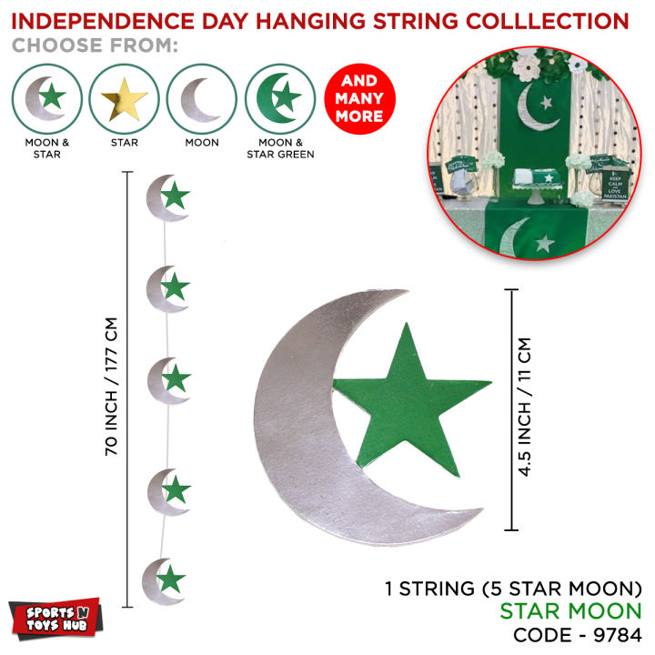 Independence Day Hanging String Bunting Banner Collection, Decoration Supply 14th August Decor, Jashne Azadi Wall  Banners For Parties Supplies, 14 Aug 1947 Pakistan Festive, Pak Zindabad Bunting Strings, Decorate Your Home, Garden, Office : YlOPaNKw