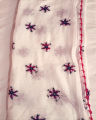 Pure lawn dopatta chadar hand made embroidery with qureshia boundry. 
