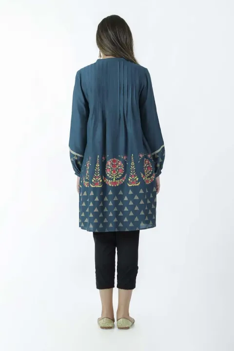 EGO%20Fall%20Collection%202019%20%20Peacock%20%20Teal%20Cotton%20Kurti%20For%20Women%20-%20Image%205
