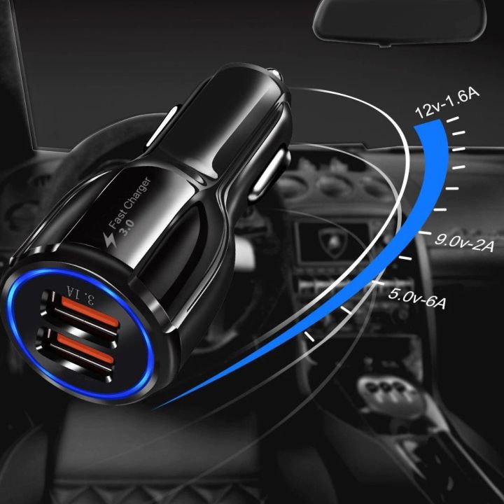 【Mary DAI Store】Fast 3.0 2 USB Car Charger 5V 3.1A Fast Charge Mobile Charge Standard Charging for S7 S6 Note HTC M9 M8 Sony Z4