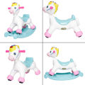 Rocking Horse Fun 2 in 1 Ride-ON Toy Fun Play For Toddlers Comes With Flashing Light & Melody Music, Pony Ride On With 4 Wheels Has Storage Under The Seat, Suitable For All Children For Outdoor or Indoor Ride, Best Gift For Baby Boy or Girl. 