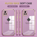 (Free Lanyard) Luxury 6D Plating Case for Vivo S1 Phone Cases Maple Leaf Side Print Soft Silicone Square Back Cover. 