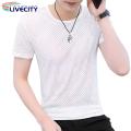 Men Summer Top Mesh Design Sweat Absorbing Summer T-Shirt. 