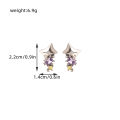 Retro Punk Star Purple Zircon Stud Earrings for Women Romantic Purple Rhinestone Earrings Simple Korean Style Elegant Female Jewelry Gift. 