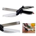 Best Quality 2 in 1 Clever Cutter Food Chopper Kitchen Scissors Smart Kitchen Shears Vegetable Slicer Dicer with Cutting Board. 