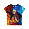 Uzumaki Naruto Adult Children's Clothing Sasuke 3D Digital Printing Loose Large Size Short-sleeved T-shirt Kids Summer Tee Tops. 