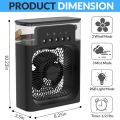 Portable Air Conditioner Fan Big Size | 3-in-1 Mini Air Cooler with Ice & Humidifier | USB Electric Fan with Water Mist | LED Lights | Adjustable Wind Speed | Small Desktop Cooling Fan for Room, Office & Home | 10inches. 