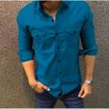 Men's Slim Fit Zinc Double Pocket Shirt - 1014. 
