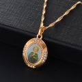 Gold Color Catholicism Orthodox Church Pendant Necklaces Russia Blessed Matrona Of Moscow Mary Jewelry J0419. 