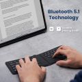 Perixx PERIBOARD-805E US, Wireless Foldable Ergonomic Bluetooth Keyboard, Ultra-Thin X Type Keys, Compatible with iOS, Android, or Windows Smartphone, Tablet, or Laptops, US English. 
