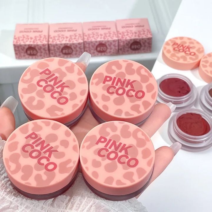 PINK COCO Canned Lip Gloss Matte Matte Matte Velvet That Is Not Easy To Fade Lip and Cheek Dual-purpose Lipstick Lip Tint New