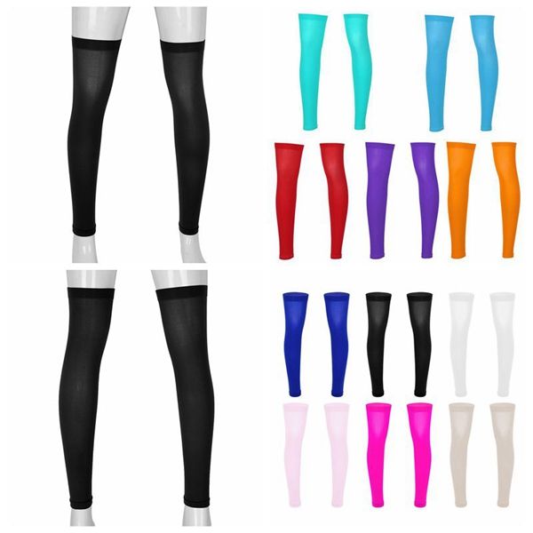 Mens Thigh High Stockings Full Leg Sleeve Sissy Lingerie Footless Stretchy Long Socks Knee Brace Thigh Calf Support Socks