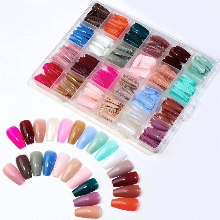 576 pcs box Colorful Fake Nails Acrylic Full Cover Nail