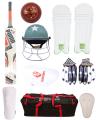 Premium Sports Pack of 8 Cricket Kit For 9-14 Year Kids (Hard Bat + Hard Ball + Junior Gloves + Cricket Kit Bag + Helmet + Under Guard + Leg Pads + Elbow Pads). 