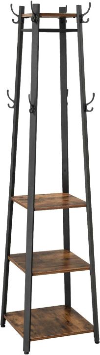 Coat%20Rack%20with%203%20Shelves,%20Stand%20with%20Hooks%20for%20Scarves,%20Bags%20and%20Umbrellas,%20Steel%20Frame,%20Industrial%20Style,%20Rustic%20Brown%20and%20Black%20-%20Image%203