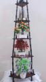 Wood Corner Shelf With Decorative Spindles 5  layer Shelf rack. 