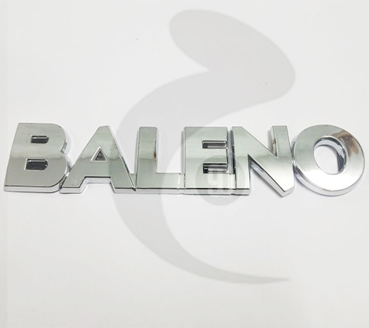 Baleno Monogram Badge - Suzuki Car - Chrome Silver