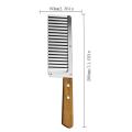 Crinkle Cut Potato/Chip/Fruit/Vegetable Wavy Blade Cutting with Wooden Handle/French Fry Potato Cutter. 