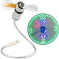USB Fan LED Clock Light USB Charging Led Fan Creative Temperature Clock Light. 