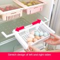 High Quality Unbreakable Adjustable & Stretchable Plastic Fridge Storage Basket , Space Sever For Food Vegetable And Spices Storage Basket , Fruit Organizer Drawer Cabinet Space Saver Basket For Refrigerator (Large Size) (MULTICOLOR). 