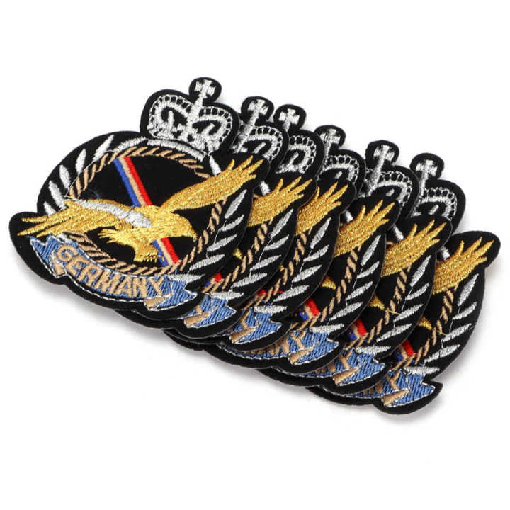Embroidery Cloth Sticker 6pcs Stickers DIY Eagle Badge Pattern Iron On Patches for Clothes Handicraft Mending Decoration