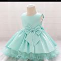 fancy organza and raw silk frock for baby girls. 