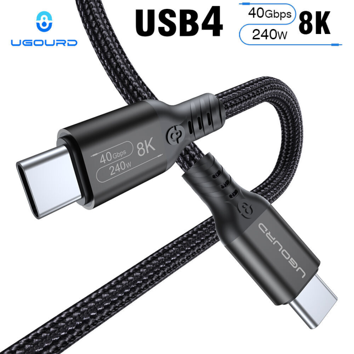 UGOURD USB thunderbolt 4 type c 40Gbps 240W Fast Charger For Laptops eGPU Phone 8K 60HZ UHD Video Cable