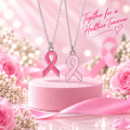 Pink Ribbon Pendant Necklace. 