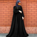 Marble Button Georgette Abaya for Women - Stylish Design with Flared Fit. 