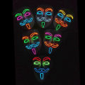 Halloween Luminous Hacker Mask LED Glowing V For Vendetta Face Mask Neon Light Up Cosplay Anonymous Mask Bar Carnival Prop. 