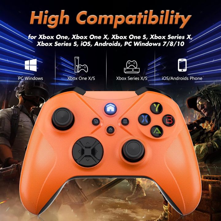 Wireless%20Controller%20for%20Xbox%20One,%20PC%20Game%20Controller%20Compatible%20with%20Microsoft%20Xbox%20One/Xbox%20One%20X/One%20S/Xbox%20Series%20S/X%20Gamepad%20Support%20Turbo/3.5mm%20Headphone%20Jack/Macro%20Functions%20(Orange)%20-%20Image%203