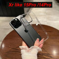 Transparent Big Hole Phone Case For iPhone Xr Converted to 15pro Back Cover Xr Turned to 14Pro 13pro Soft Protect Case. 