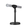 Adjustable Desk Microphone Stand Mic Holder with Clip Max. Height 345mm for Meetings Lectures Podcasts Black (Plastic Base). 