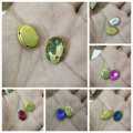 6 Pcs Oval Glass Big Sew On Rhienstones with Golden Base Crystal Clipstones 15mm/20 mm. 