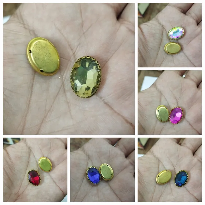 6%20Pcs%20Oval%20Glass%20Big%20Sew%20On%20Rhienstones%20with%20Golden%20Base%20Crystal%20Clipstones%2015mm/20%20mm%20-%20Image%202
