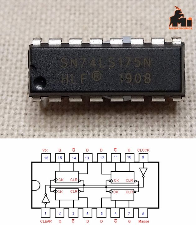 Ls175 Pinout 1pcs SN74LS175 74175 Quadruple quad D-Type Flip-Flops 16-pin DIP logic ...