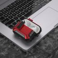 AirPod Pro Second Gen Armour Case High Grade Rugged Carbon Fiber Shell with Lock Clasp & Carabiner | Black / White / Red. 