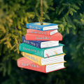 Acrylic Christmas Ornament Festive Style Hanging Decorative Piece Acrylic Decoration Flat Design Christmas Theme Book Pendant. 