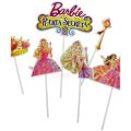 Barbie Theme Cake Toppers - Cake Toppers - Pink Colors - Girls Theme - Pack Of 6 Cake Toppers. 