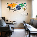 Gift Mall Large 127cm Wooden World Map Wall Clock with Vibrant Colors and Marble Texture for Home and Office Decor. 