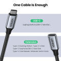 UGREEN USB C Extension Cable 0.5m USB 3.1 Type C to Type C Male to Female Gen2 10Gbps Extender Cord for Nintendo Switch, MacBook Pro, Samsung Galaxy Note 20 Ultra,S25 S24, Google Pixel 3 2 XL. 