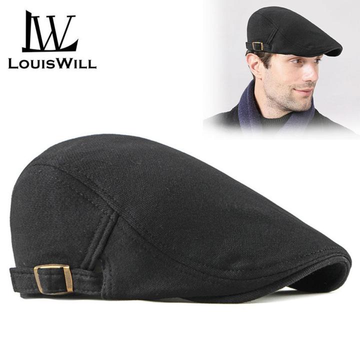 LouisWill Men Berets Hats Cotton Knitted Berets Caps Autumn and Winter Berets Outdoor Sunscreen Peaked Caps Fashion Retro British Style Golf Flat Caps Casual Hats Berets for Men