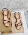 Women Fashion Luxurious New Lock Thumb Supported Casual Flat Slippers ,Sandal Perfect for Summer Wear - Comfortable and Stylish for Any Occasion Black, White, Golden, Silver, Copper. 
