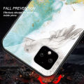 Biruiqu For Google Pixel 4 / Google Pixel 4XL Shockproof Fashion Marble Tempered Glass Back Case Cover. 