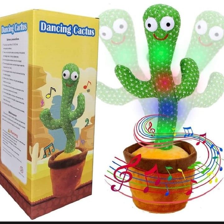 Dancing & Talking Cactus Plush Toy | Electric Singing, Talking, Recording & LED Light-Up Plush Cactus Toy For Babies & Toldders | Dancing Cactus Doll Electronic Pet for Babies & Toddlers (6-12 Months)