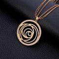 Fashion Czech CZ Drilling Big Round Pendant Maxi Gold Necklace For Women Party Gifts Elegant Long Necklaces Jewelry Accessories. 
