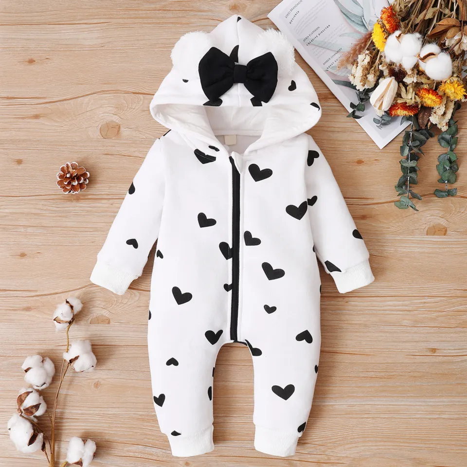 Baby Jumpsuit Breathable Newborn Love Heart Print Warm Romper Infant Pajamas Daraz.pk