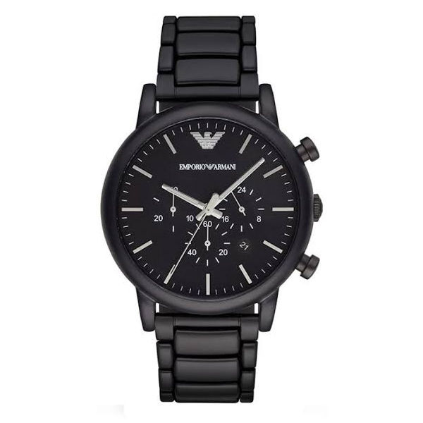 Emporio Armani Classic Black Stainless Steel Black Dial Chronograph Quartz Watch for Gents - AR1895
